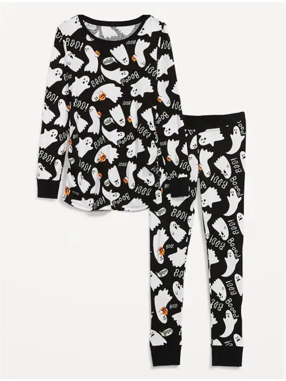NWOT- Old Navy 100% Cotton Snug Fit Ghost Halloween Pajamas. Size: Medium